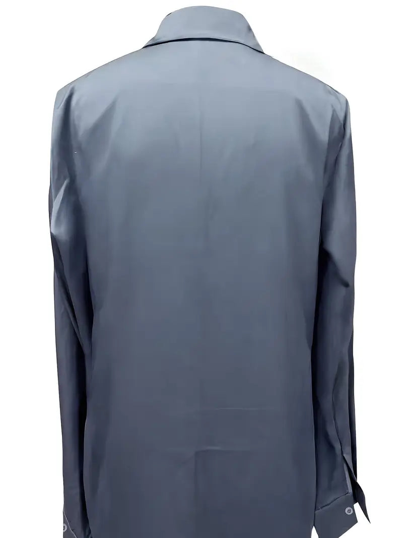 Eva | Premium V-Neck Satin Blouse