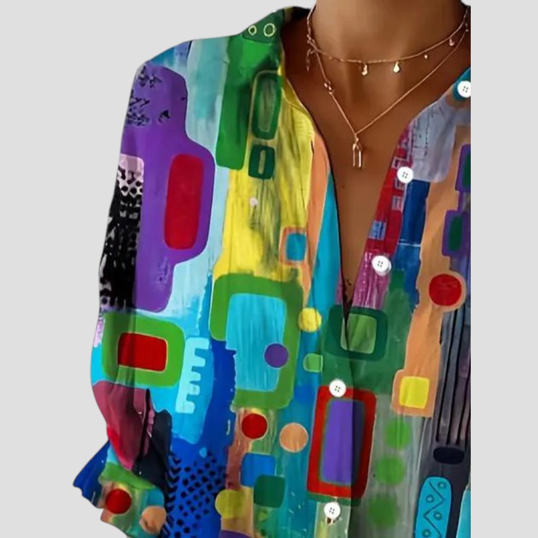 Marjorie | Elegant Blouse with Geometric Pattern