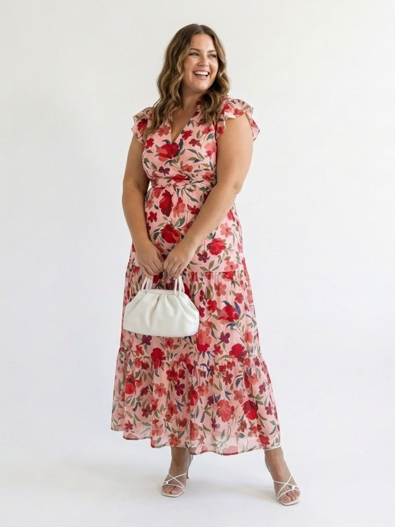 Lila | Floral Tiered Midi Dress