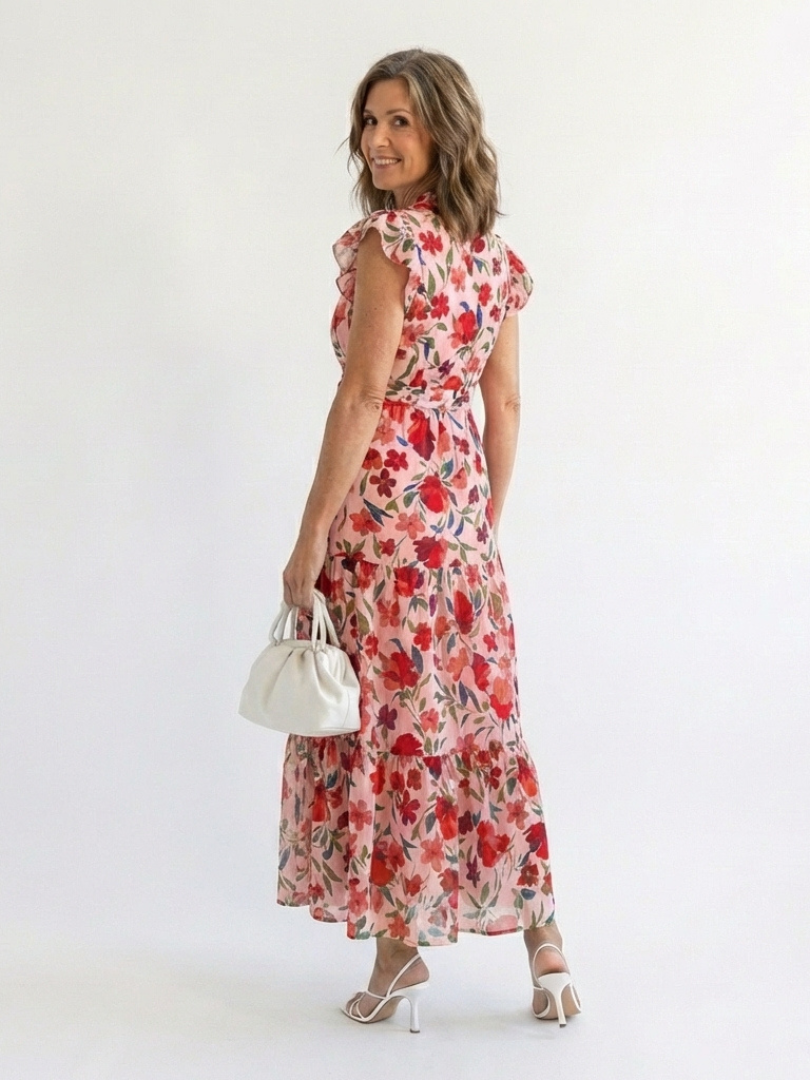 Lila | Floral Tiered Midi Dress