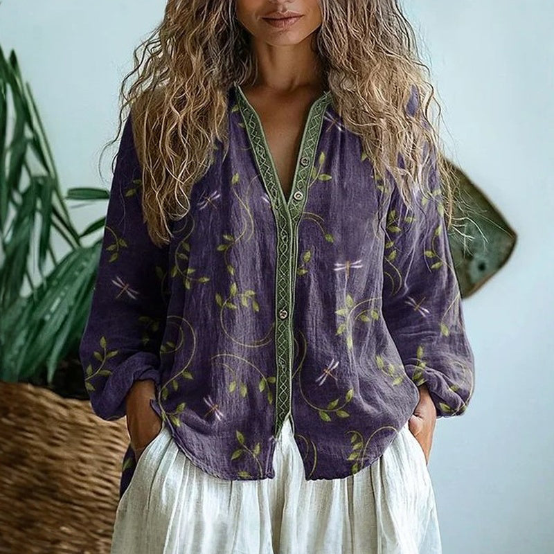 Martha | Relaxed Blouse with Nature Print
