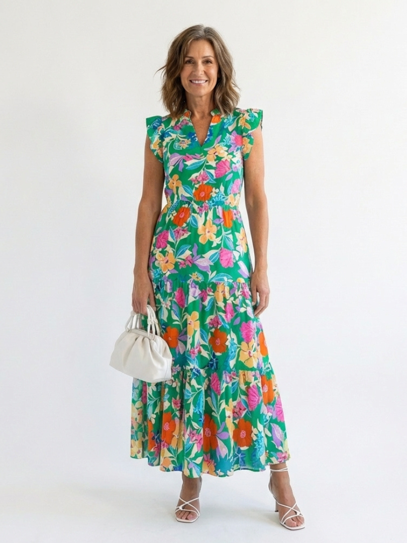 Lila | Floral Tiered Midi Dress