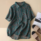 Annette | Floral Half-Placket Shirt