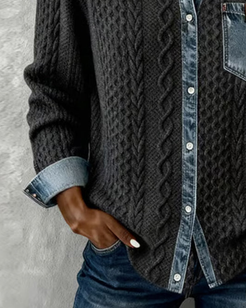 Jane | Soft Denim Patchwork Shirt