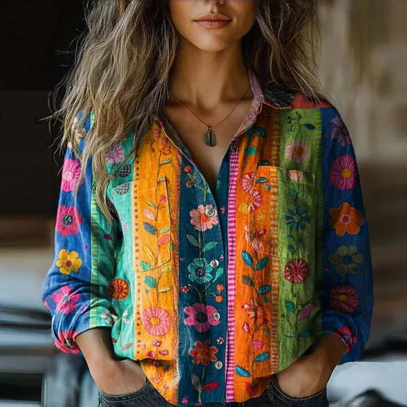 Rebecca | Bohemian Pattern Vintage Blouse