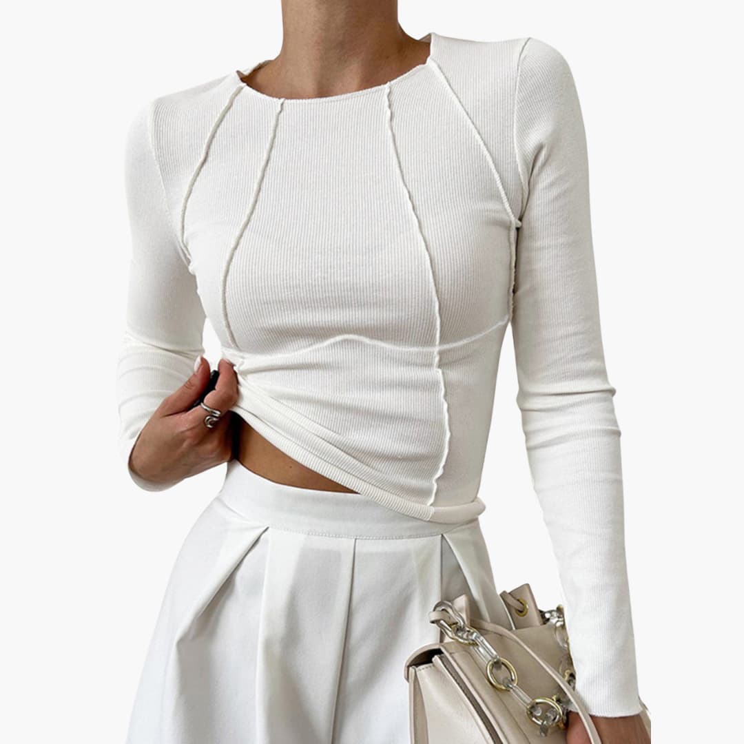Penny | Sculpted Seam Long Sleeve Top