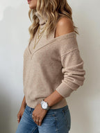 Clara | Off Shoulder Turtleneck Sweater