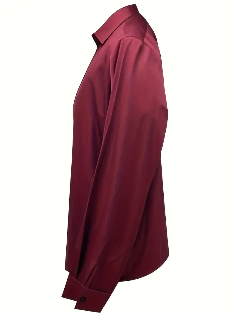 Eva | Premium V-Neck Satin Blouse