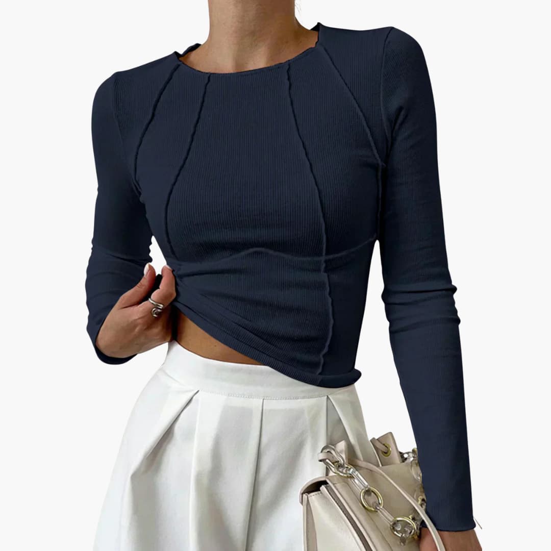 Penny | Sculpted Seam Long Sleeve Top