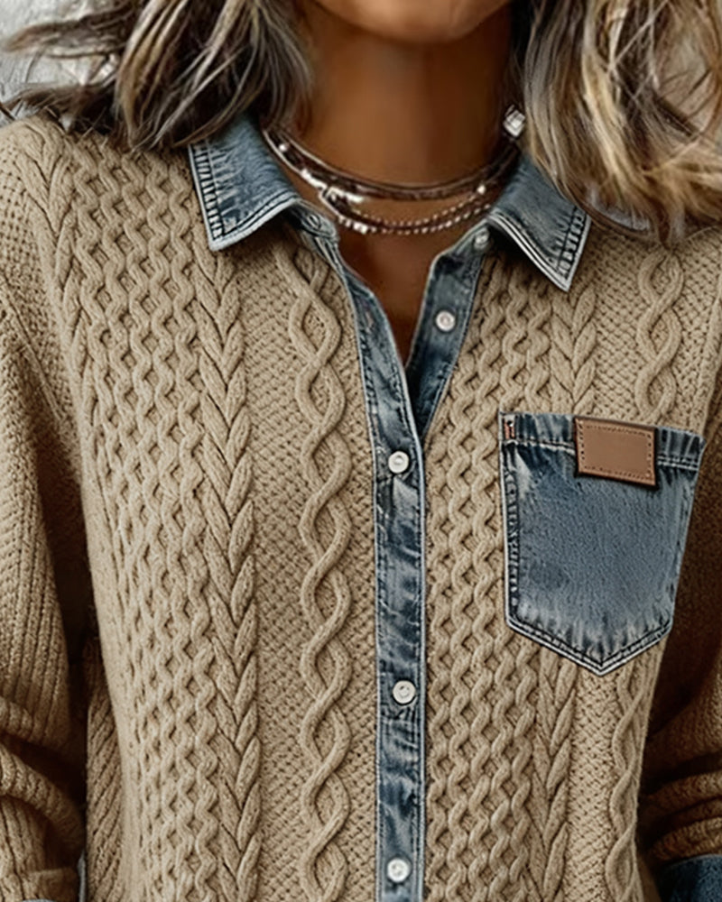 Jane | Soft Denim Patchwork Shirt