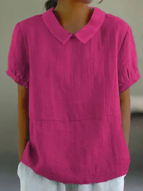 Ivy | Women's Peter Pan Collar Short Sleeve Casual Top