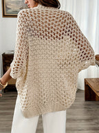 Sharon | Open Knit Drape Cardigan
