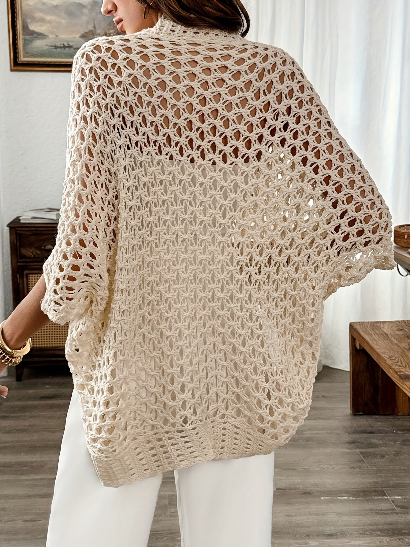 Sharon | Open Knit Drape Cardigan