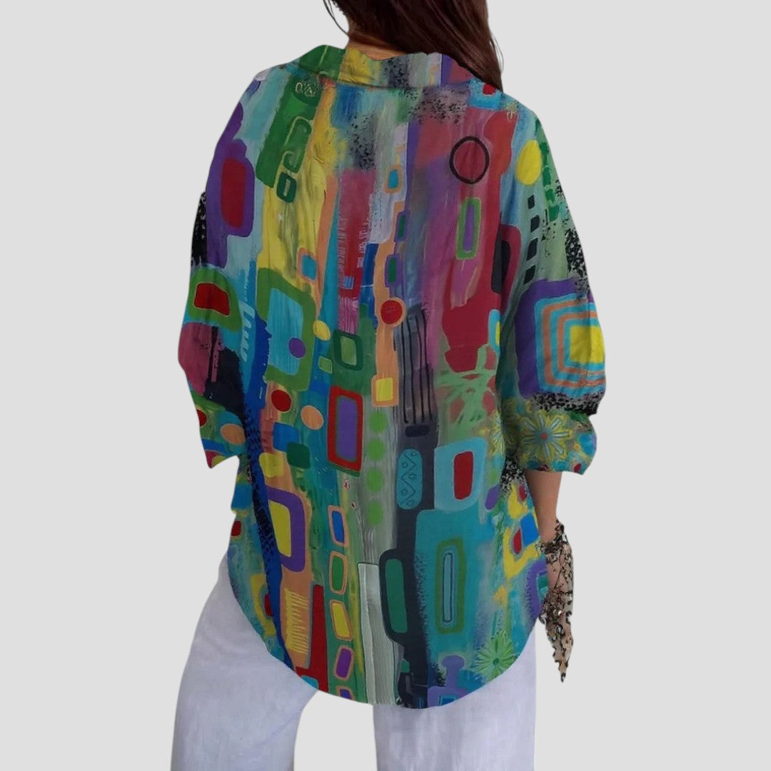 Marjorie | Elegant Blouse with Geometric Pattern