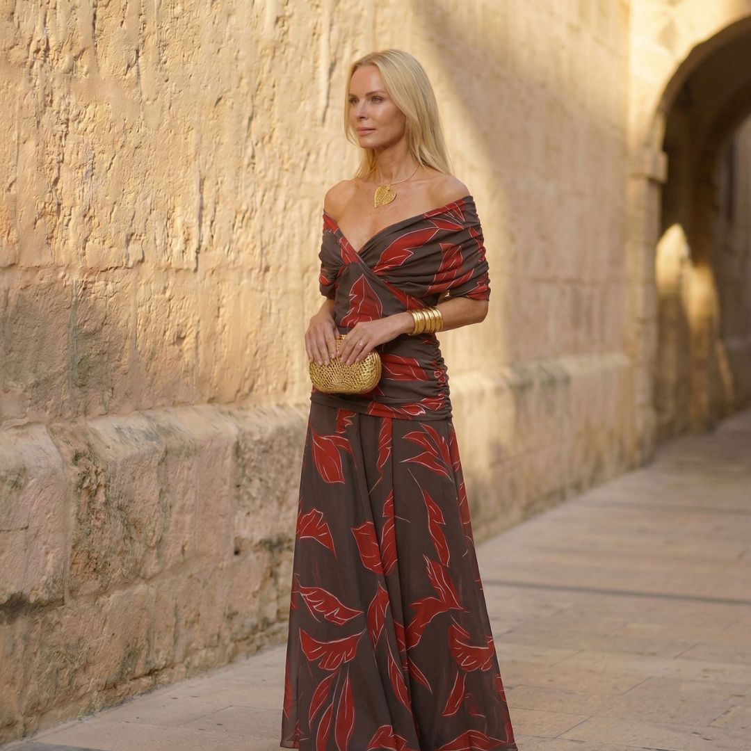 Poppy | Elegant Dress with Leaf Pattern