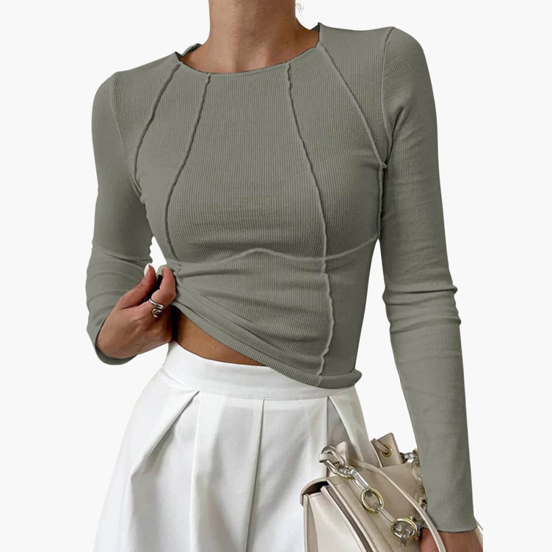 Penny | Sculpted Seam Long Sleeve Top