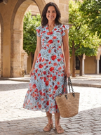 Lila | Floral Tiered Midi Dress