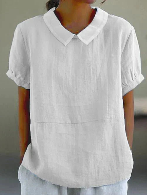 Ivy | Women's Peter Pan Collar Short Sleeve Casual Top