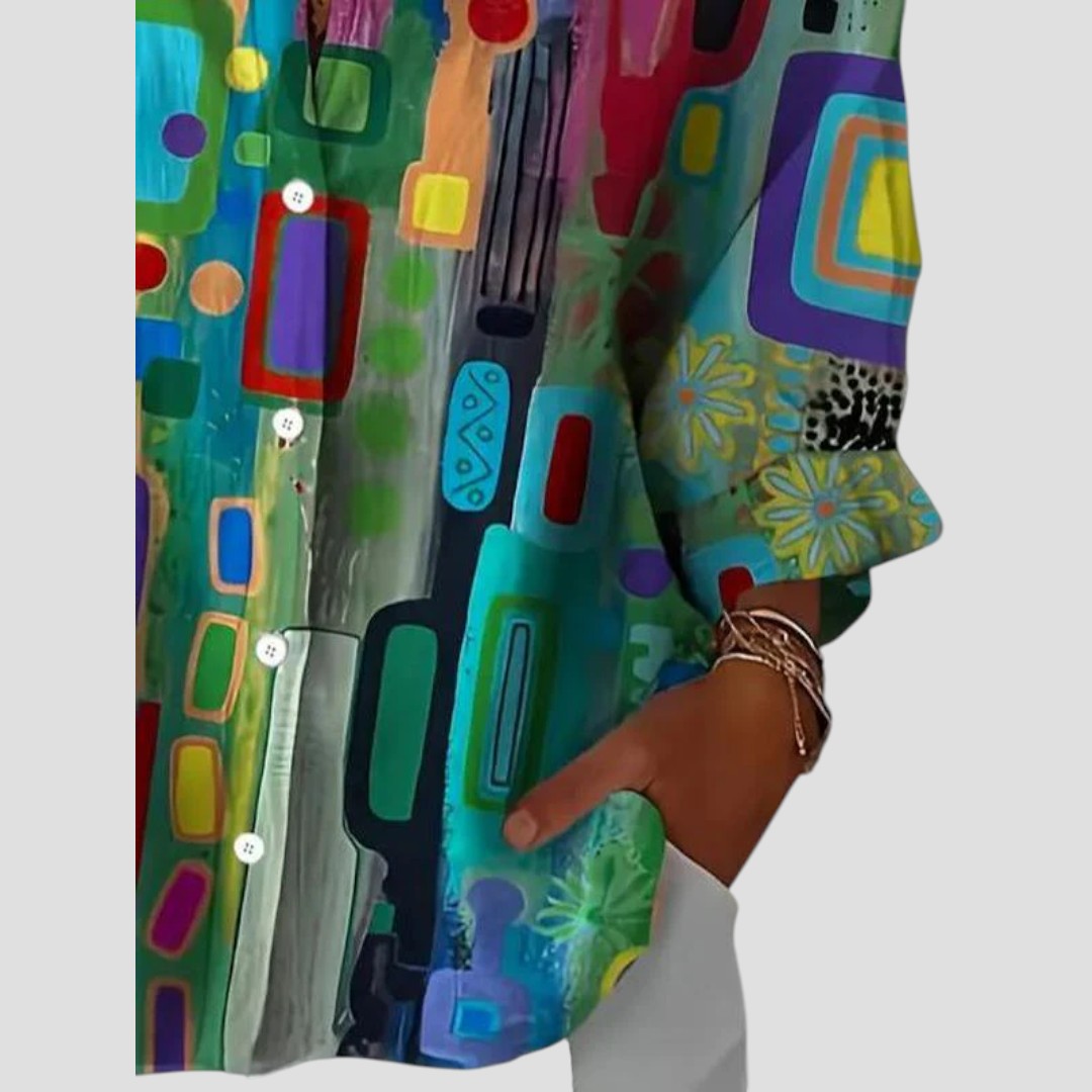 Marjorie | Elegant Blouse with Geometric Pattern