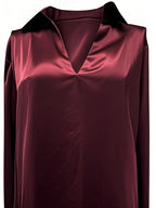 Eva | Premium V-Neck Satin Blouse