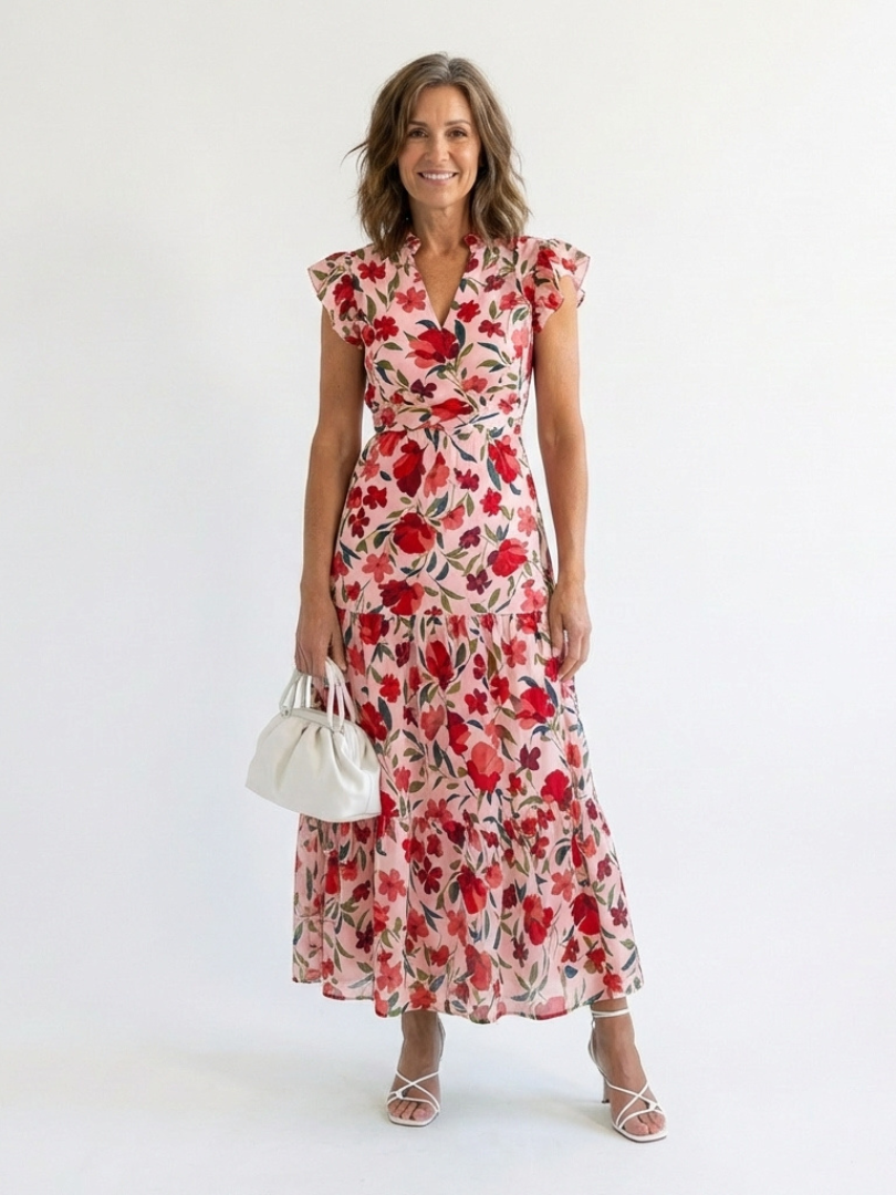 Lila | Floral Tiered Midi Dress