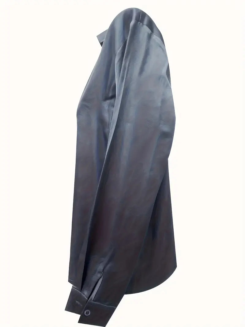 Eva | Premium V-Neck Satin Blouse