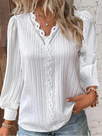 Sam | Blouse with Chiffon and Lace Details