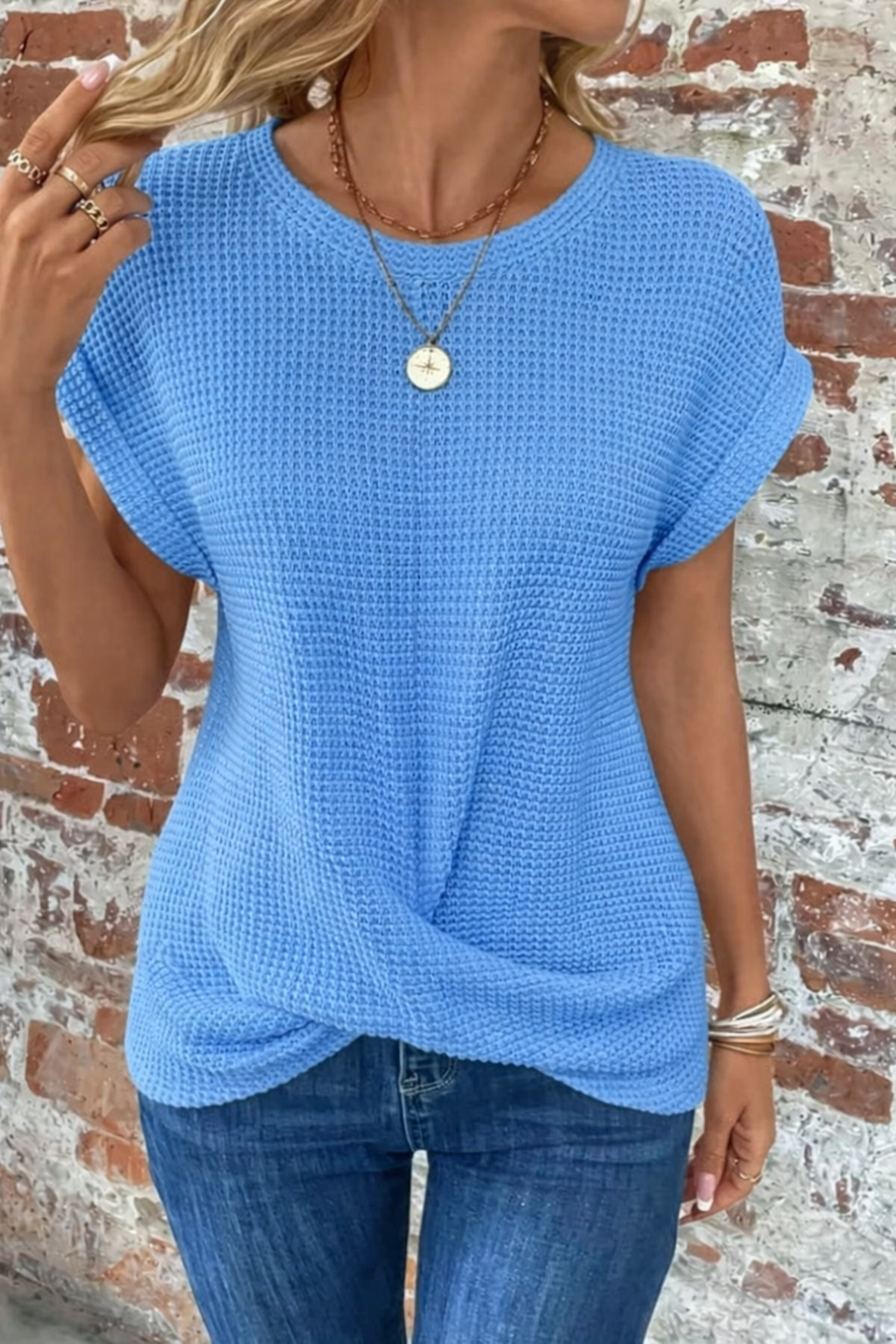 Sylvia | Waffle Knit Casual Tee