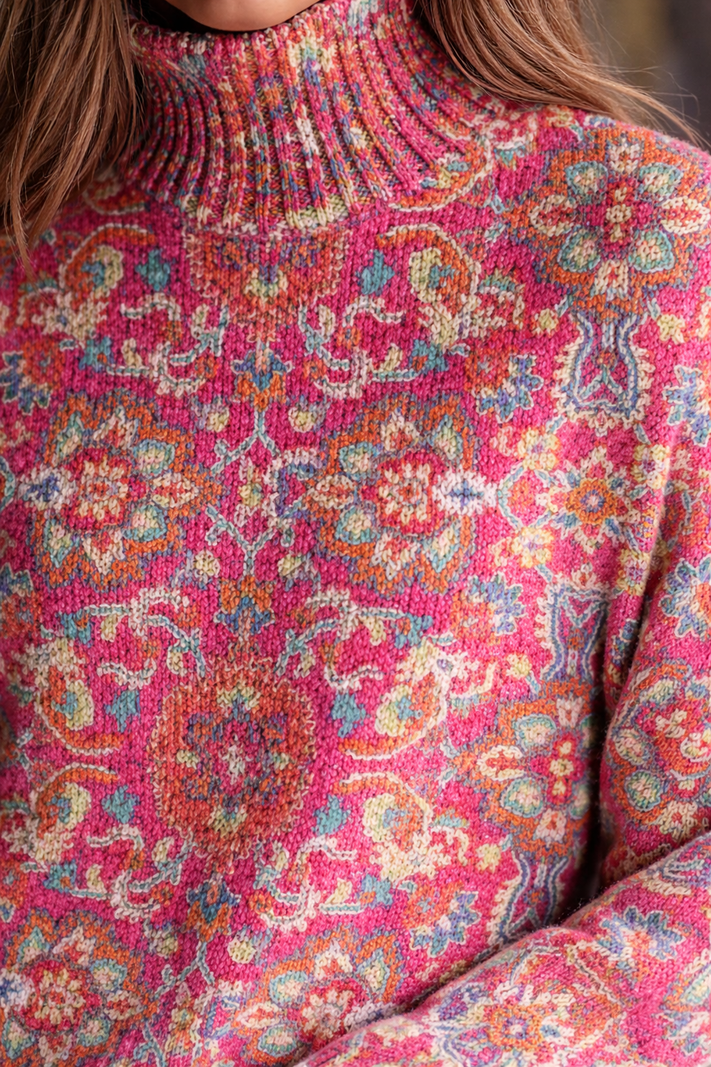 Florence - Floral Knit Turtleneck