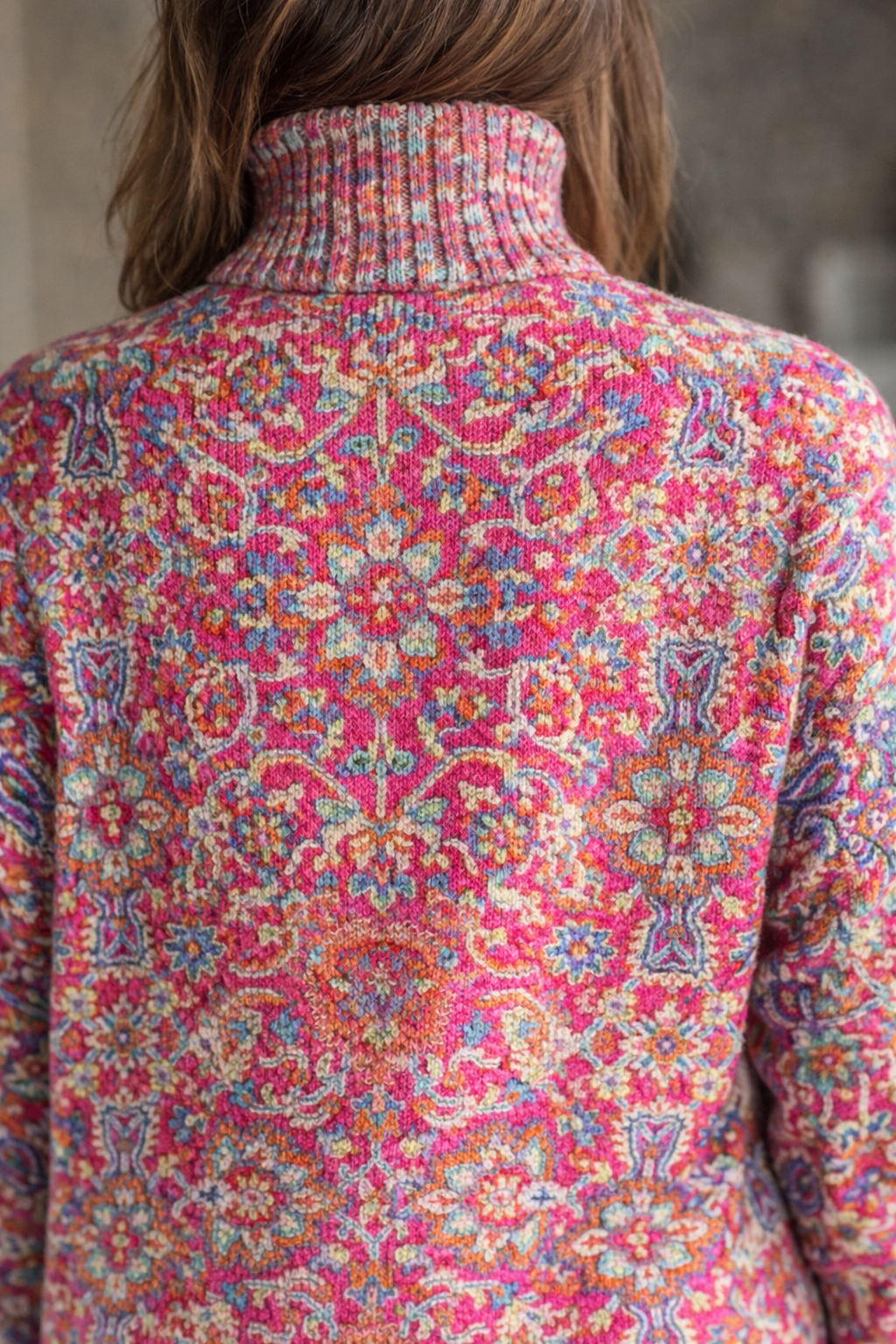 Florence - Floral Knit Turtleneck