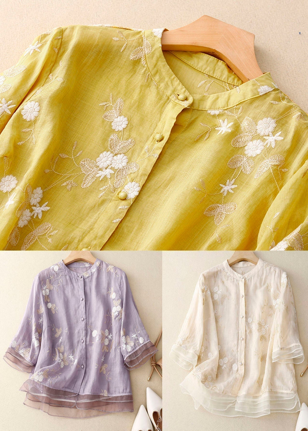 Courtney | Chic Blouse with Floral Accents