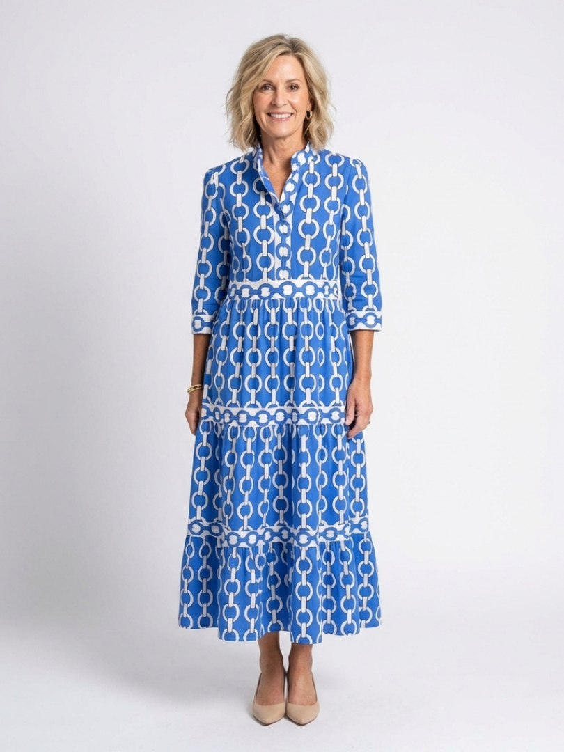 Ysolde | Chain Pattern Midi Dress