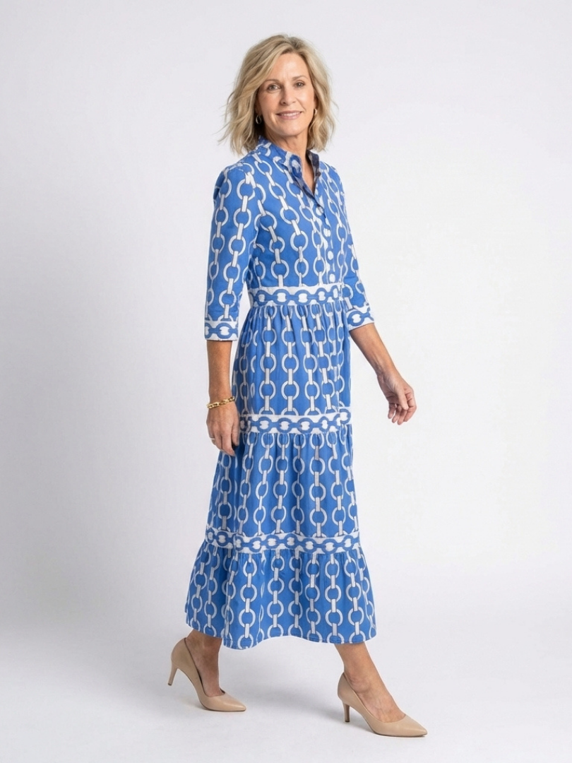 Ysolde | Chain Pattern Midi Dress