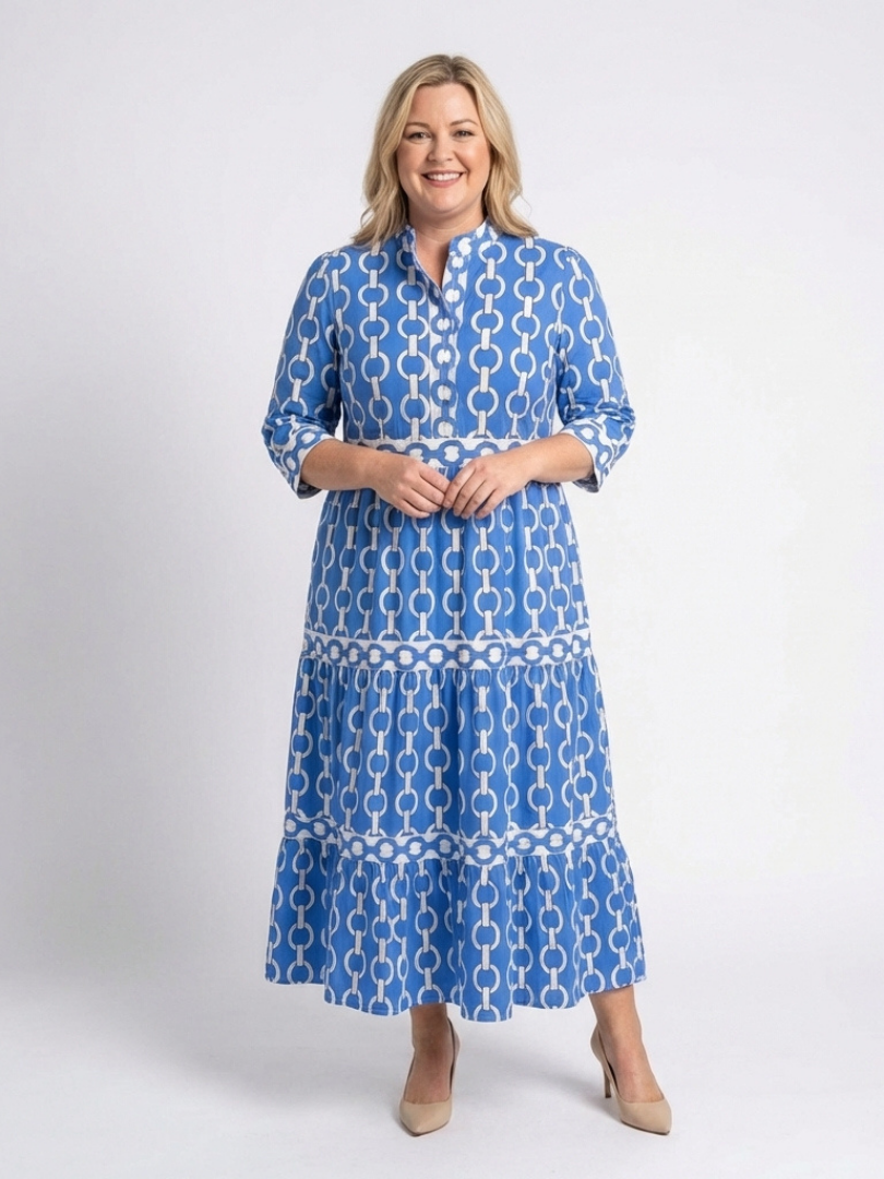 Ysolde | Chain Pattern Midi Dress