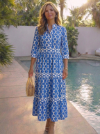 Ysolde | Chain Pattern Midi Dress