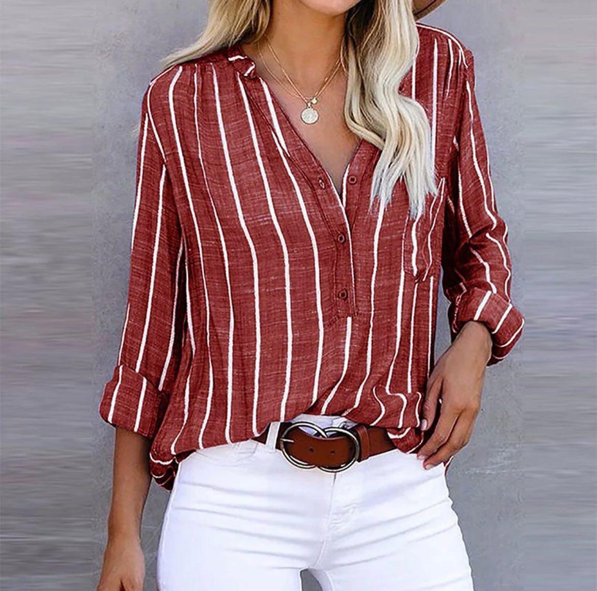 Candice | Striped Casual Blouse