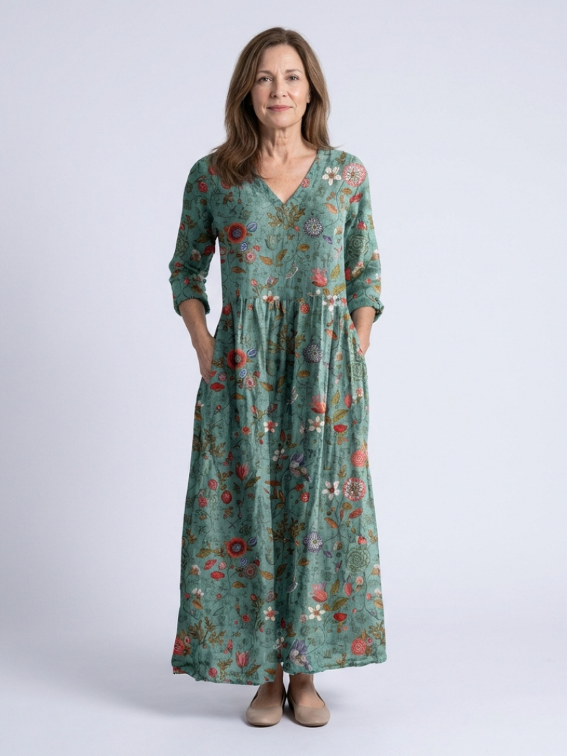 Marina | Floral V-Neck Maxi Dress