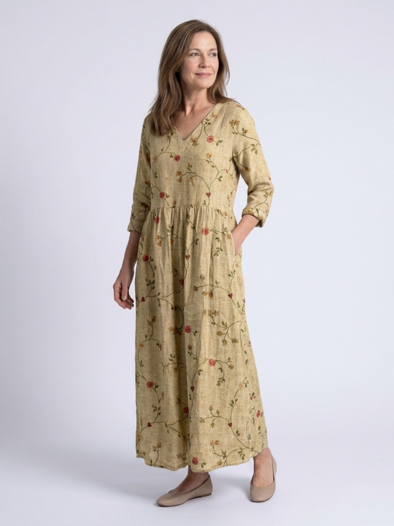 Marina | Floral V-Neck Maxi Dress
