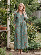 Marina | Floral V-Neck Maxi Dress