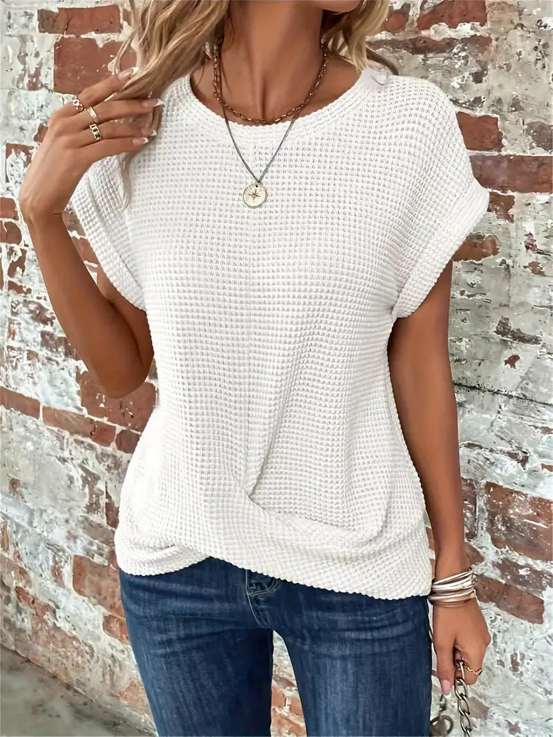 Sylvia | Waffle Knit Casual Tee