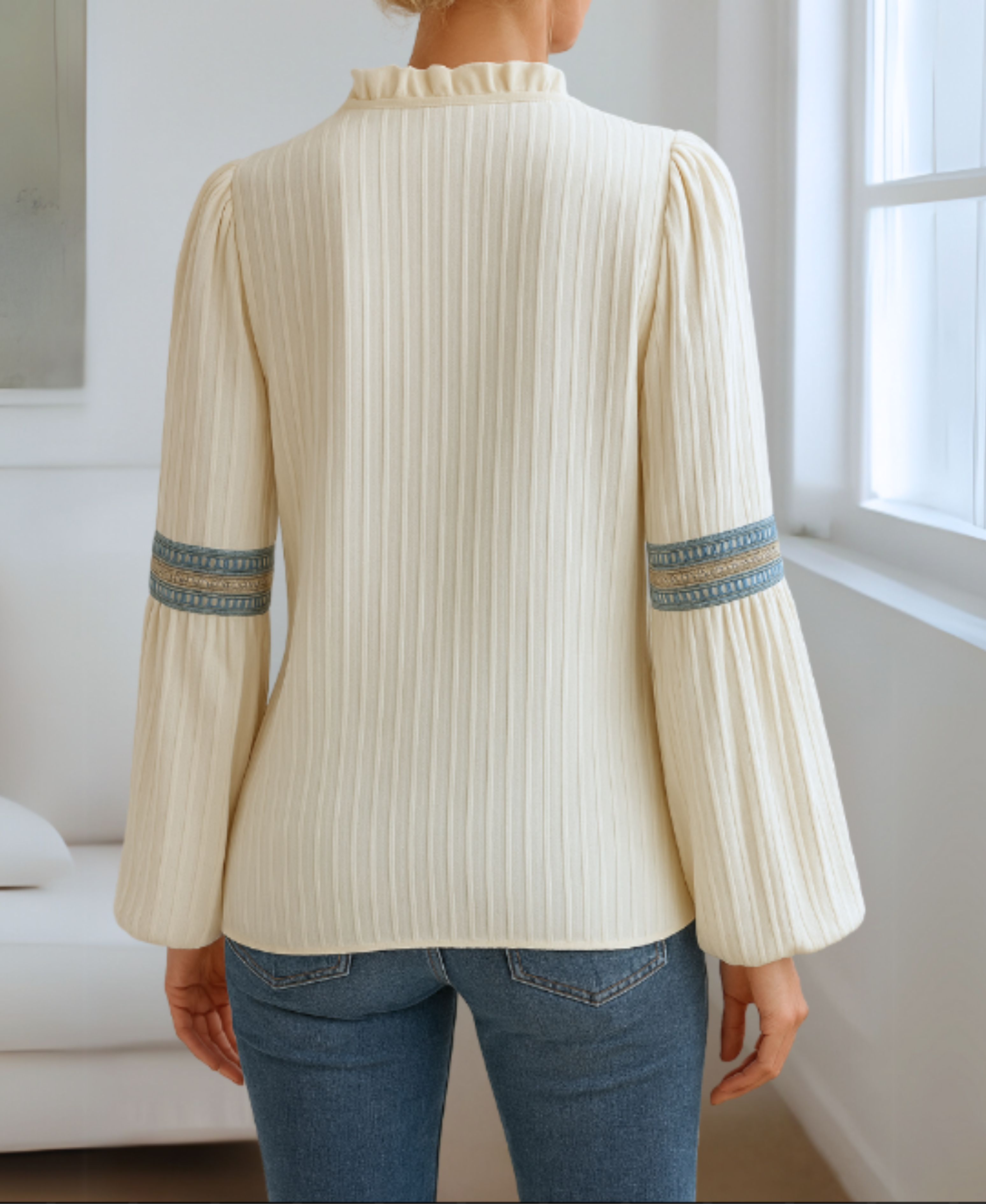 Monica | Vintage V-Neck Blouse