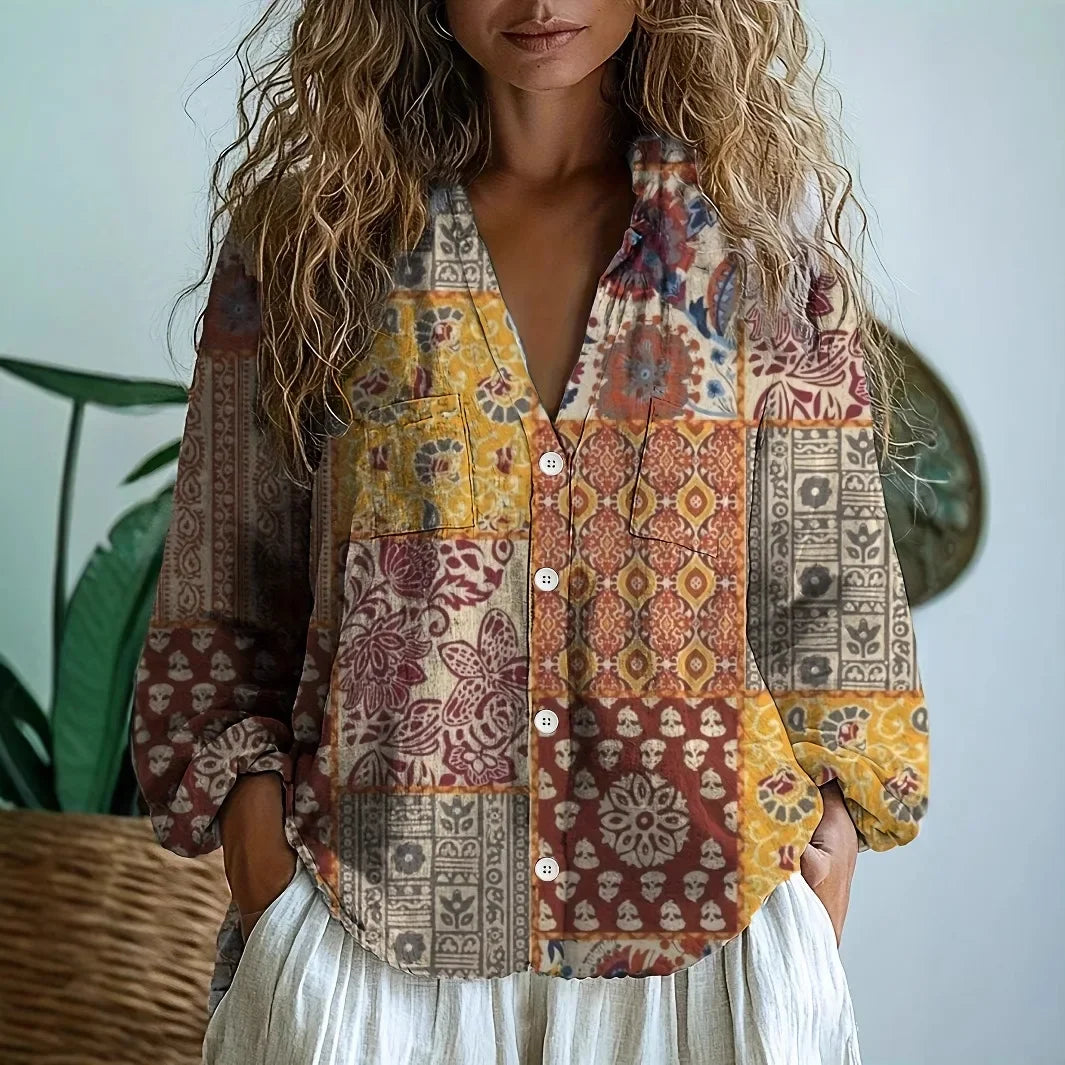 Martha | Relaxed Blouse with Nature Print