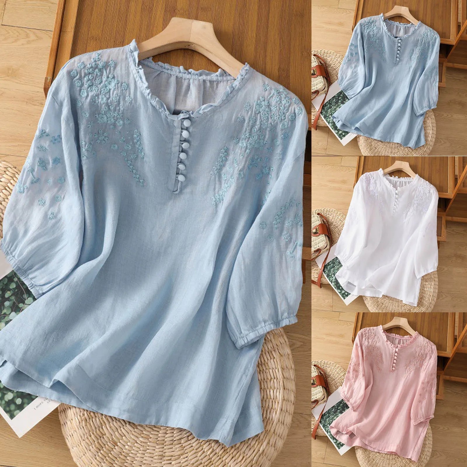 Suzanne | Floral Button-Front Blouse