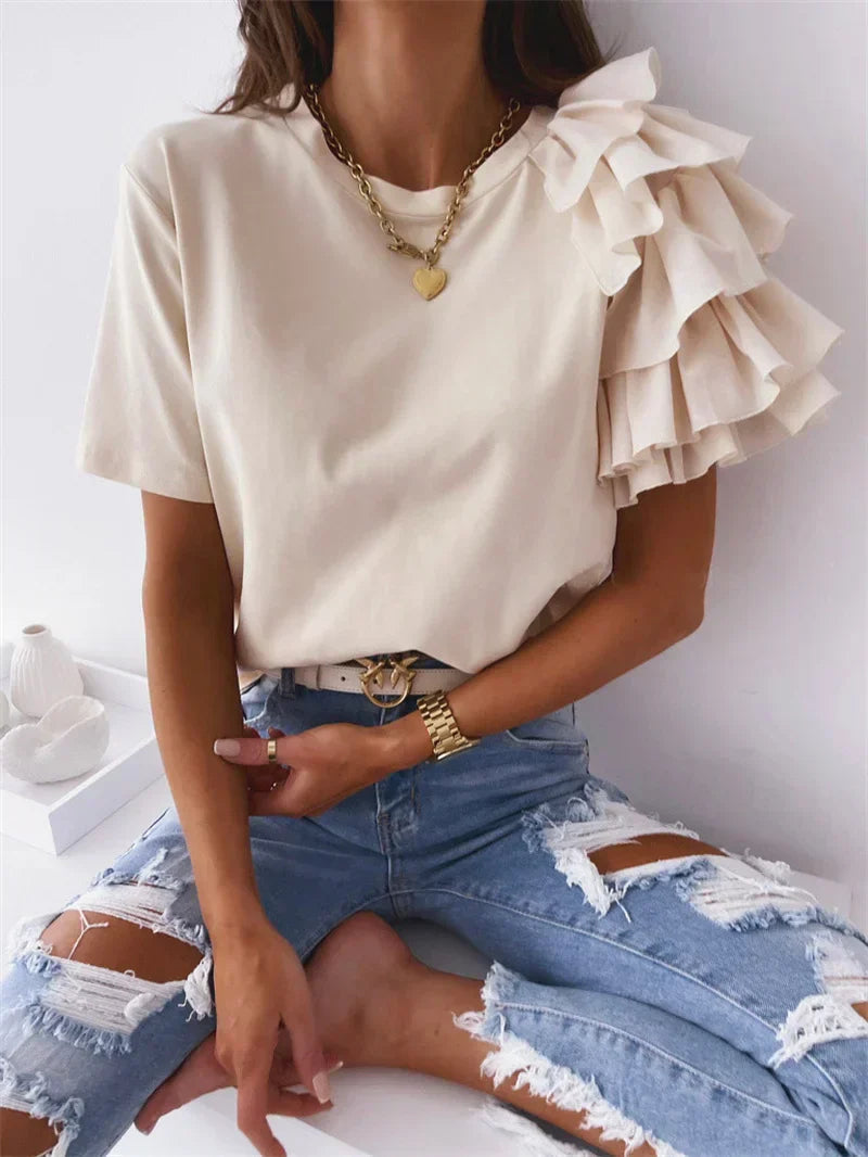 Anna | Chic Top with Bold Ruffle Sleeves