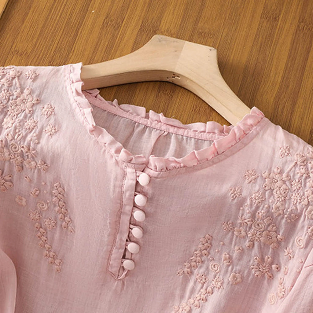 Suzanne | Floral Button-Front Blouse