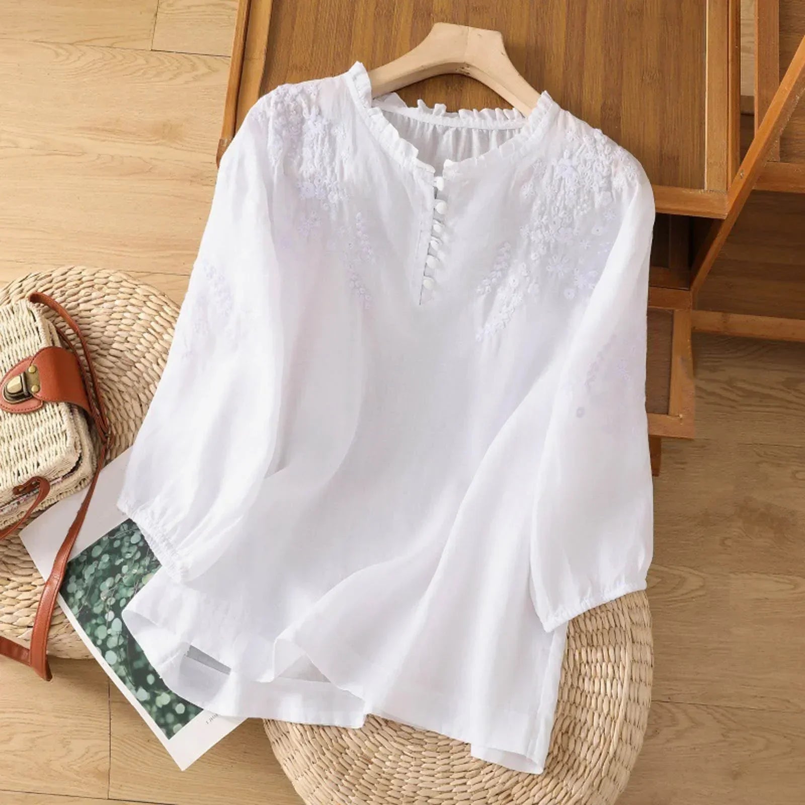Suzanne | Floral Button-Front Blouse