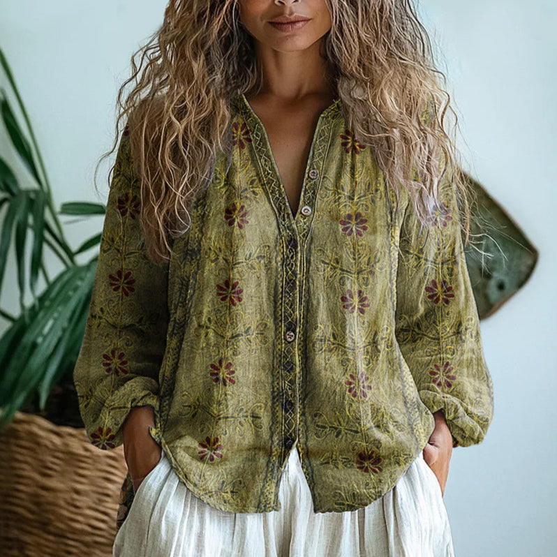 Martha | Relaxed Blouse with Nature Print