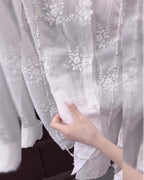 Annalise | Floral Solid Color Shirt with Dropped Shoulders
