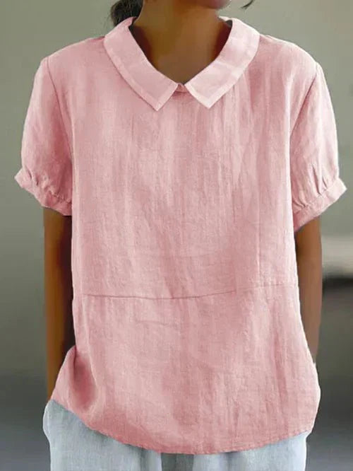 Ivy | Women's Peter Pan Collar Short Sleeve Casual Top