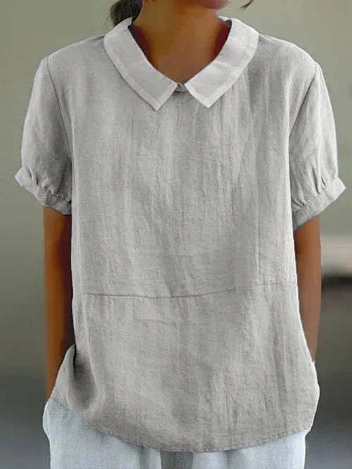 Ivy | Women's Peter Pan Collar Short Sleeve Casual Top